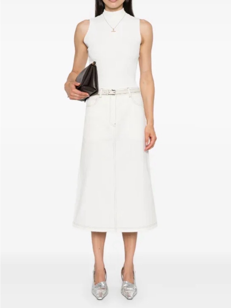Toteme White Denim Skirt Size 10